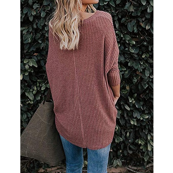 ❤️Womens Tie Knot Button Top in Rust❤️ - Picture 2 of 3